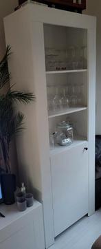 Mooie witte buffetkast/vitrinekast, Ophalen, 50 tot 100 cm, Zo goed als nieuw, 150 tot 200 cm