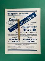 Motobécan Motorcycle Sales Sheet 1928 FRA (Origineel), Ophalen of Verzenden, Gebruikt, Motoren