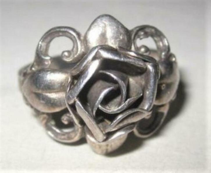 Theodor Klotz, Teka, 50's ring roos 925 zilver (6497-1424), Sieraden, Tassen en Uiterlijk, Ringen, Zo goed als nieuw, Dame, 17 tot 18