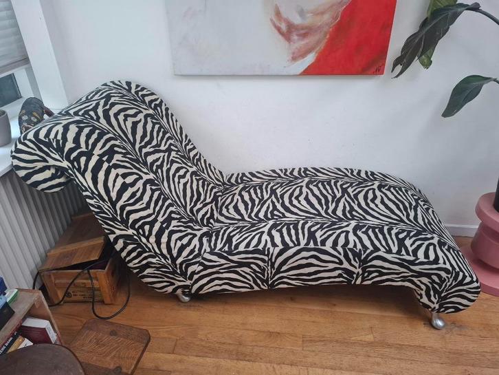 Mooie zebra bank / chaise longue, Huis en Inrichting, Banken | Sofa's en Chaises Longues, Zo goed als nieuw, Eenpersoons, Ophalen