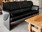 Design Bank / Sofa,  JORI, leer/leather, zwart/black, 3 pers, 150 tot 200 cm, Modern design, tijdloos, Rechte bank, Leer