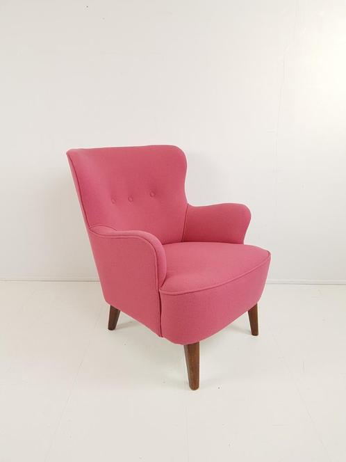 Vintage roze Artifort Theo Ruth fauteuil, Huis en Inrichting, Fauteuils, Stof, Ophalen of Verzenden