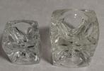 2 SKLO vintage kaarsenstandaards, Antiek en Kunst, Antiek | Glas en Kristal, Ophalen of Verzenden