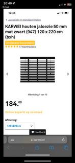 Karwei houten jaloezieën 120x220 (zwart), Huis en Inrichting, 100 tot 150 cm, Gebruikt, Ophalen of Verzenden, Zwart