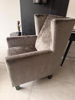 Luxe fauteuil velvet crocoprint, Ophalen, Gebruikt, 75 tot 100 cm, Stof