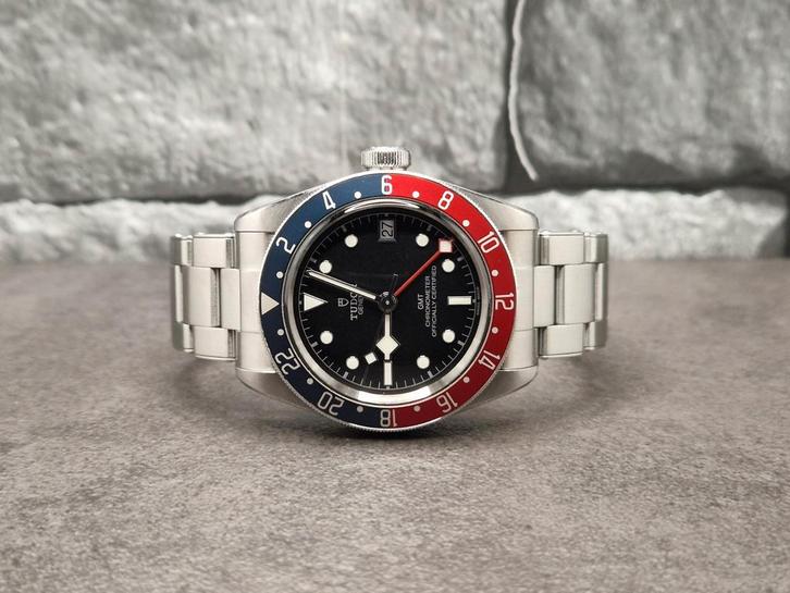 Tudor Black Bay GMT Pepsi 41mm automatic,  watch + box, Sieraden, Tassen en Uiterlijk, Horloges | Heren, Zo goed als nieuw, Polshorloge