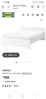 IKEA bedframe incl. lattenbodem 140x200, Huis en Inrichting, Ophalen, Wit, Tweepersoons, 140 cm