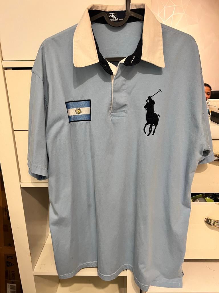 Polo Ralph Lauren Lichtblauw Poloshirt, Ophalen of Verzenden, Zo goed als nieuw, Maat 56/58 (XL), Blauw