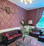 Chesterfield stijl complete zithoek bordeaux rood️, Ophalen, Gebruikt, Hoeksehofstraat 8, Ellesmusic@hotmail.com