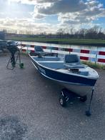 mooie kleine vissersboot met 4t 9.9 pk mercury motor uit '16, Watersport en Boten, Vis- en Consoleboten, Ophalen, Gebruikt, Tot 10 pk