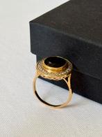 18K gouden ring 6,3gram met diamanten en saffier van 4.90ct!, Sieraden, Tassen en Uiterlijk, Ringen, Ophalen of Verzenden, 17 tot 18