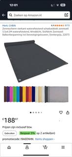 Nieuw Schaduwdoek 3.5x4.5m Donkergrijs, Ophalen of Verzenden, Nieuw