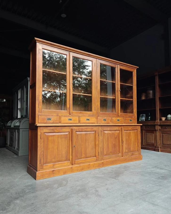 Prachtige antieke winkelkast | Demontabele buffetkast #2301, Huis en Inrichting, Kasten | Buffetkasten, Gebruikt, 200 cm of meer