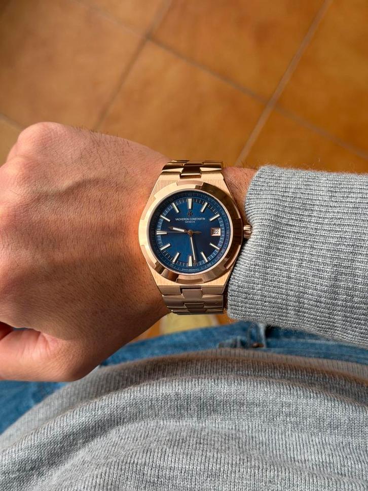 Vacheron Constantin Overseas (Rosegold and Blue dial), Sieraden, Tassen en Uiterlijk, Horloges | Kinderen, Zo goed als nieuw, Jongen of Meisje