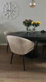 Ronde massief houten eettafel 140 cm – zwart, Huis en Inrichting, Tafels | Eettafels, Ophalen, Gebruikt, 100 tot 150 cm, Rond