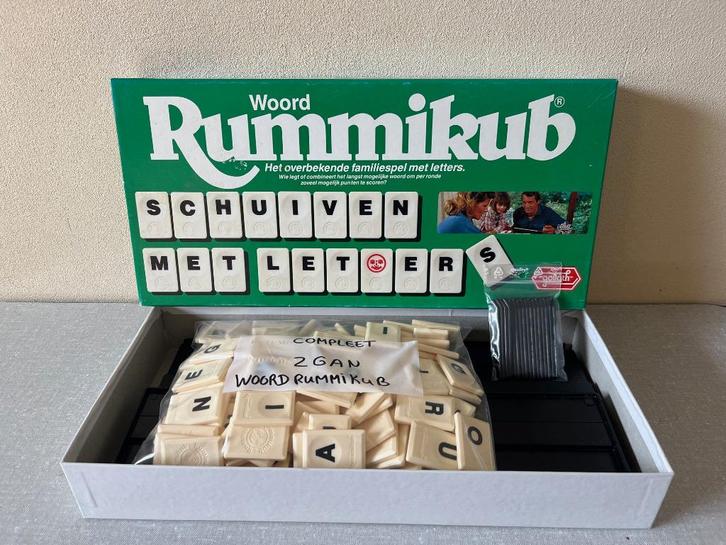 WOORD - LETTER rummikub compleet Z.G.A.N., Hobby en Vrije tijd, Gezelschapsspellen | Bordspellen, Zo goed als nieuw, Een of twee spelers