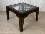 Vintage houten koffietafel of bijzettafel, Huis en Inrichting, Tafels | Salontafels, Ophalen, 50 tot 100 cm, Vierkant, 50 tot 100 cm