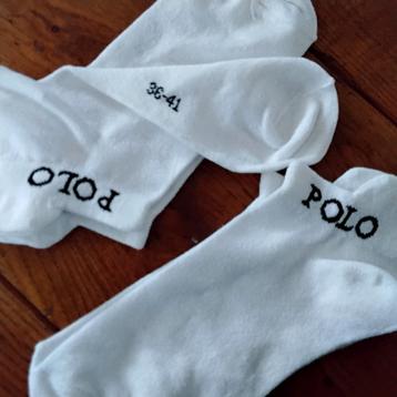 	2 paar sneaker sokken / sneakersokken - wit met tekst: polo beschikbaar voor biedingen