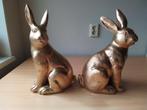 2 goud kleurige decoratie hazen/konijnen van riverdale, Gebruikt, Dier, Ophalen