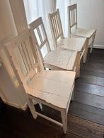 MOET NU WEG - Echt Franse brocante witte houten stoelen, Ophalen