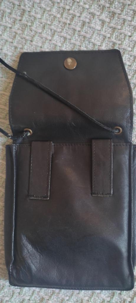 Reisportefeuille, zwart leer, Sieraden, Tassen en Uiterlijk, Portemonnees, Zo goed als nieuw, Zwart, Leer, Verzenden