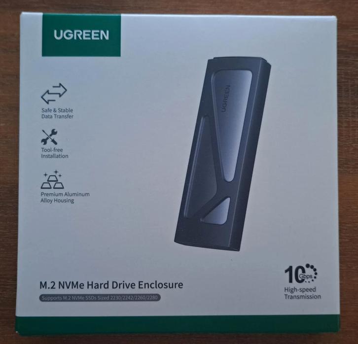 GESEALD - UGREEN M.2 NVMe Behuizing - ONGEOPEND, Computers en Software, Harde schijven, Nieuw, Laptop, Extern, SSD, USB, Ophalen of Verzenden