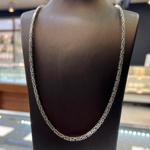 Zilveren koningsketting 925 massief schakel 70 cm, Sieraden, Tassen en Uiterlijk, Kettingen, Nieuw, Goud, Ophalen of Verzenden