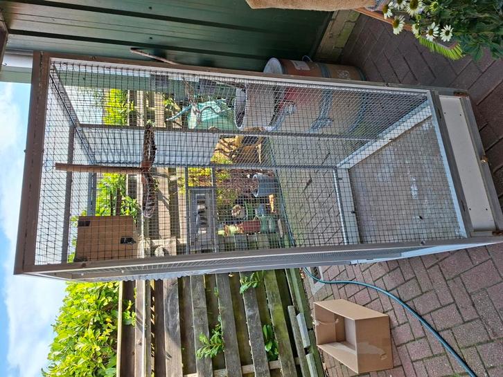 Aluminium vogelkooi/ kleine voliere, Dieren en Toebehoren, Vogels | Hokken en Kooien, Gebruikt, Volière, Aluminium, Ophalen
