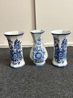3 delftse blauwe vazen, Antiek en Kunst, Ophalen