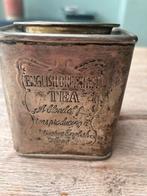 Vintage verzilverde theebus English breakfast tea, Verzamelen, Blikken, Ophalen of Verzenden, Gebruikt, Thee