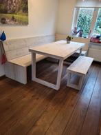 Hoekbank tafel en bankje steigerhout, Ophalen of Verzenden, Nieuw