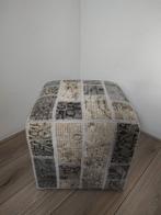 Grijze Patchwork poef, Ophalen, Minder dan 50 cm, Vierkant, Minder dan 50 cm
