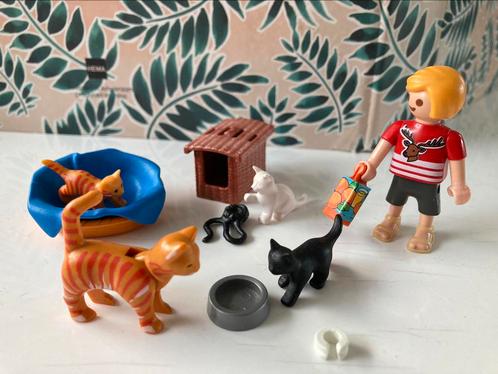 Kattenfamilie met mand, Kinderen en Baby's, Speelgoed | Playmobil, Gebruikt, Ophalen of Verzenden