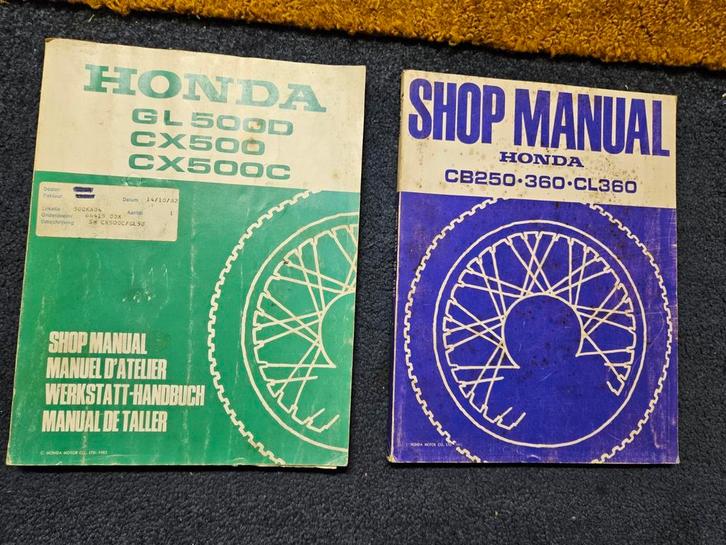 Honda Werkplaatshandboeken GL500D, CX500, CB250/360, Motoren, Handleidingen en Instructieboekjes, Honda, Ophalen