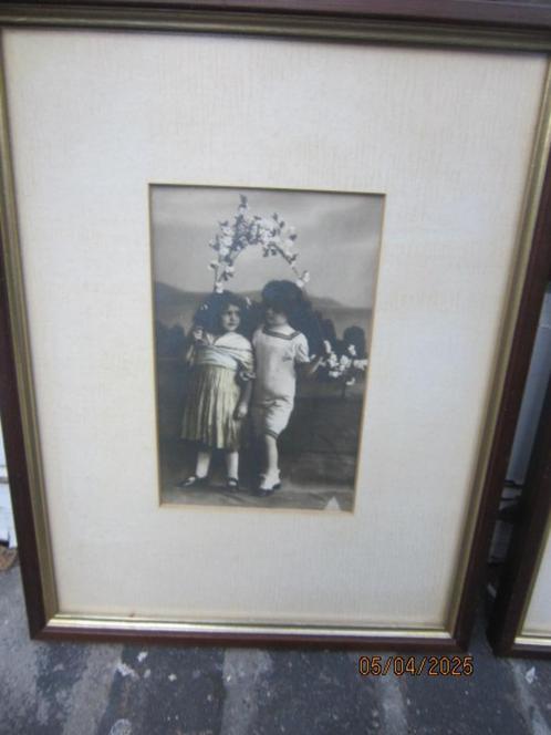 3 zeer oude Gelatine foto's met afbeelding van Kinderen, Huis en Inrichting, Woonaccessoires | Schilderijen, Tekeningen en Foto's
