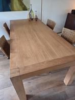 Mahoniehouten eettafel, mat gelakt, 220x100 cm, Huis en Inrichting, Tafels | Eettafels, Ophalen, Gebruikt, 200 cm of meer, 50 tot 100 cm