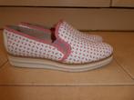 Pertini loafers maat 40 gevlochten leer wit roze ZGAN, Pertini, Verzenden, Zo goed als nieuw, Wit