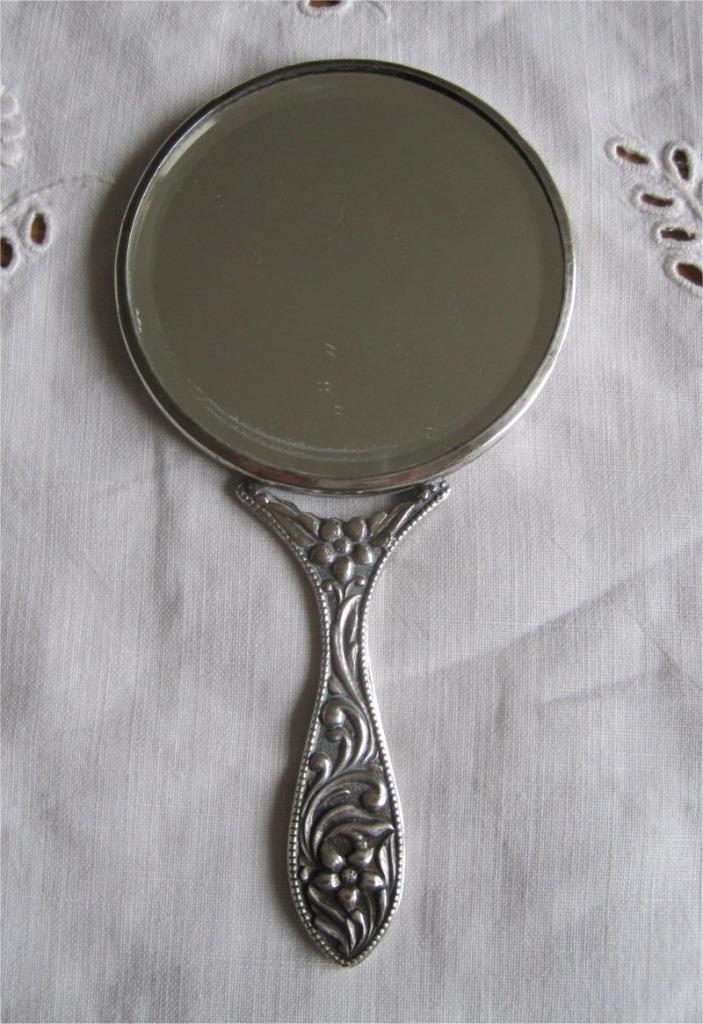 Handspiegeltje, facet geslepen randje, perfecte staat, Antiek en Kunst, Curiosa en Brocante, Ophalen of Verzenden
