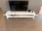 Witte TV meubel, Ophalen, Kunststof, 100 tot 150 cm, Zo goed als nieuw