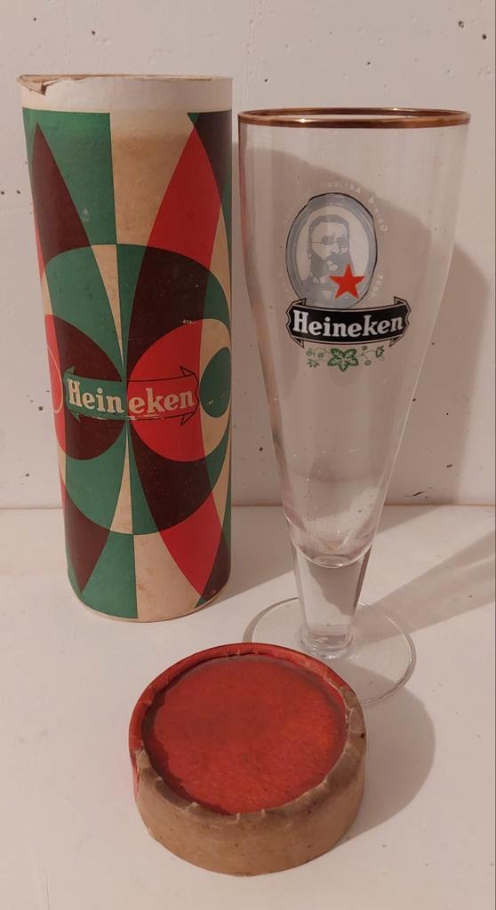 Oud Heineken glas, Verzamelen, Biermerken, Gebruikt, Heineken, Ophalen of Verzenden