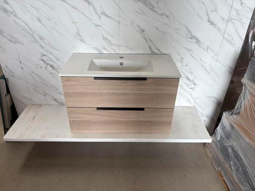 Badkamermeubel 80cm - Grey Oak- keramische wastafel, Huis en Inrichting, Badkamer | Badkamermeubels, Nieuw, Wastafelkast, Minder dan 100 cm