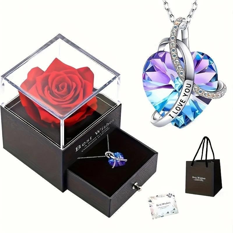 Ketting met Roos Gift-Box LOVE, Ophalen of Verzenden, Nieuw, Overige materialen