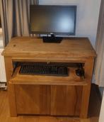 Teak computerkast / bureau, Huis en Inrichting, Kasten | Computermeubels, Ophalen, Teakhout, Zo goed als nieuw, 40 tot 80 cm