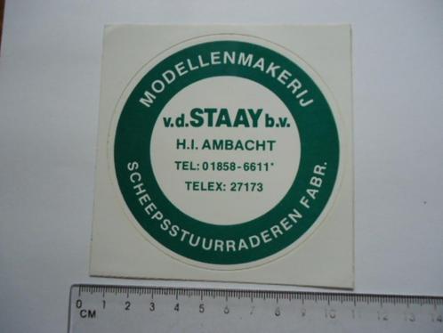 sticker oud HI AMBACHT vd STAAY scheepsbouw schip retro, Verzamelen, Stickers, Zo goed als nieuw, Bedrijf of Vereniging, Verzenden