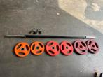 Halter stang met schijven bodypump, Gebruikt, Met, Halterset, Schijven