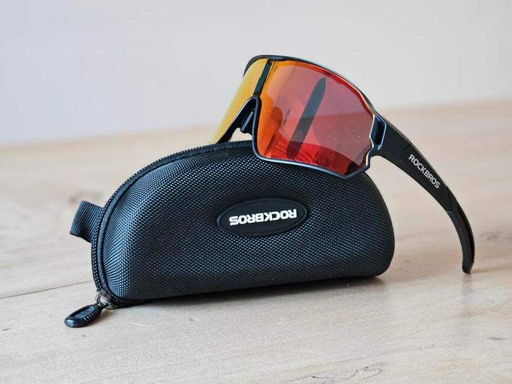 Rockbros Sportbril (Rood/Geel) - Nieuw met Case, Sport en Fitness, Overige Sport en Fitness, Nieuw, Ophalen of Verzenden