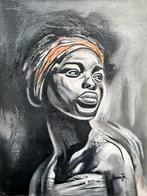 Een vleugje rood (Ibrahim Sesay Jr), Antiek en Kunst, Kunst | Schilderijen | Modern, Ophalen of Verzenden
