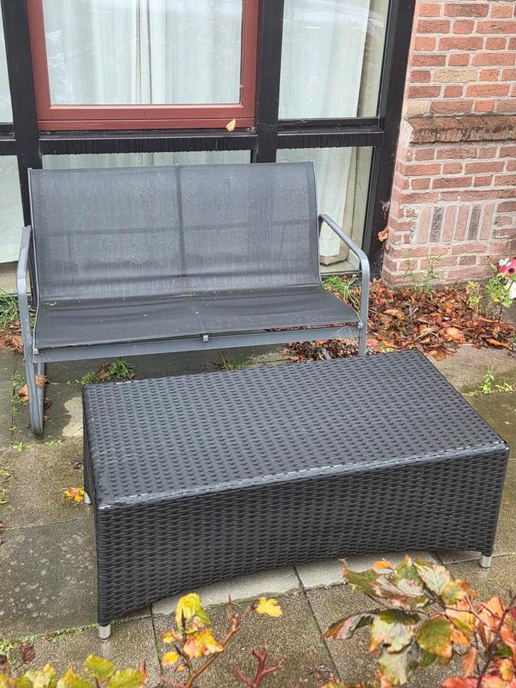 Bankje & Tafel - Tuinset voor Balkon/Tuin MOET WEG!!, Tuin en Terras, Tuinsets en Loungesets, Gebruikt, 2 zitplaatsen, Ophalen