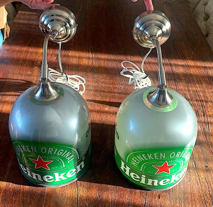 Mancave cafe 2 x Heineken wand lampen . Compleet, Verzamelen, Biermerken, Zo goed als nieuw, Overige typen, Heineken, Ophalen of Verzenden