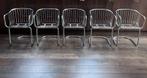 5x vintage buisframe draadstoelen Chroom/ Chrome, Huis en Inrichting, Ophalen, Gebruikt